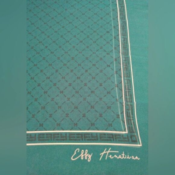 Effy Hematian Turquoise Long Scarf Vintage - Picture 5 of 11